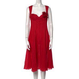 Ermanno Scervino Red Silk Cocktail Dress
